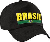 Brasil supporters pet zwart voor dames en heren - Brazilie landen baseball cap - supporter kleding