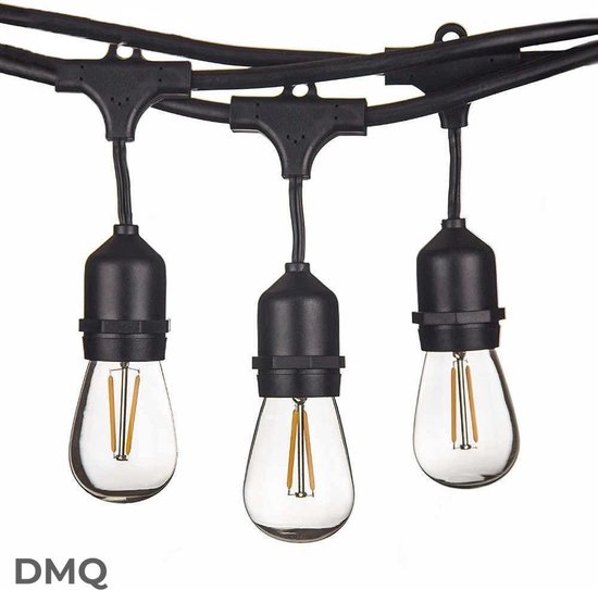DMQ Koppelbaar Lichtsnoer buiten - 5 meter - Inclusief 10 LED lampen - Waterdicht - Lichtslinger voor Tuinverlichting