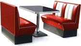 2 x Classic Dinerbooth Rood + Tafel