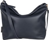 Fred De La Bretoniere Schoudertas Soft Grain Leather Leer - blauw