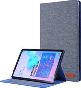 Samsung Galaxy Tab S6 hoes - Book Case met Soft TPU houder - Blauw