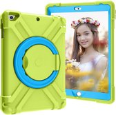 iPad 9.7 (2017/2018) hoes - Rotating Heavy Duty Stand Case - Groen/Licht Blauw