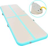 Gymnastiekmat met pomp opblaasbaar 600x100x10 cm PVC groen