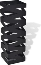 Paraplu- en wandelstokhouder zwart vierkant staal 48,5 cm