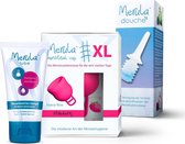 Merula menstruatie cup XL incl Merula lube + douche - strawberry roze