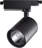 LED Railverlichting - Track Spot - Lion - 24W - 1 Fase - Rond - Natuurlijk Wit 4200K - Mat Zwart - Aluminium - BES LED