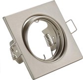 Spot Armatuur GU10 - Trion - Inbouw Vierkant - Mat Nikkel Aluminium - Kantelbaar 80mm - BSE