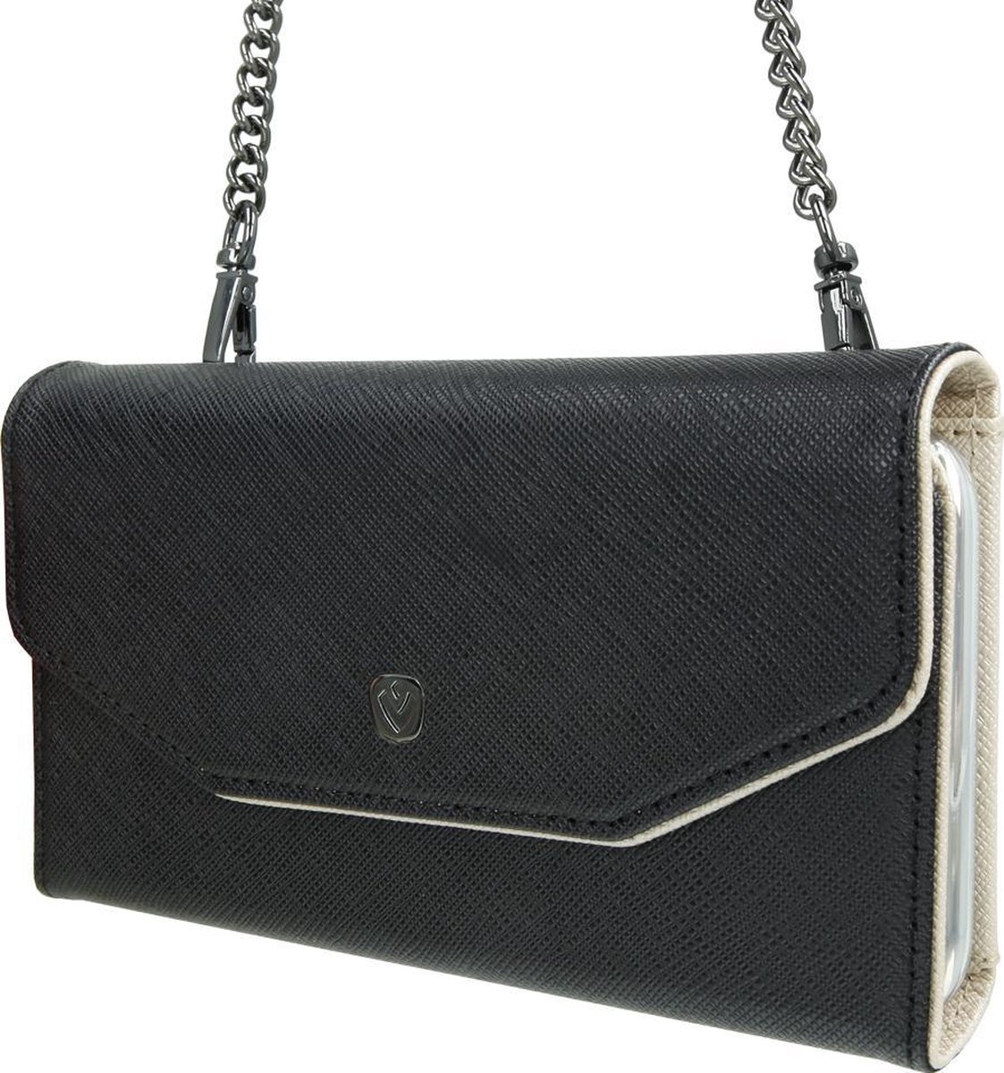 Valenta - Clutch - met crossbody ketting - Telefoonhoes - Zwart - iPhone 11 Pro