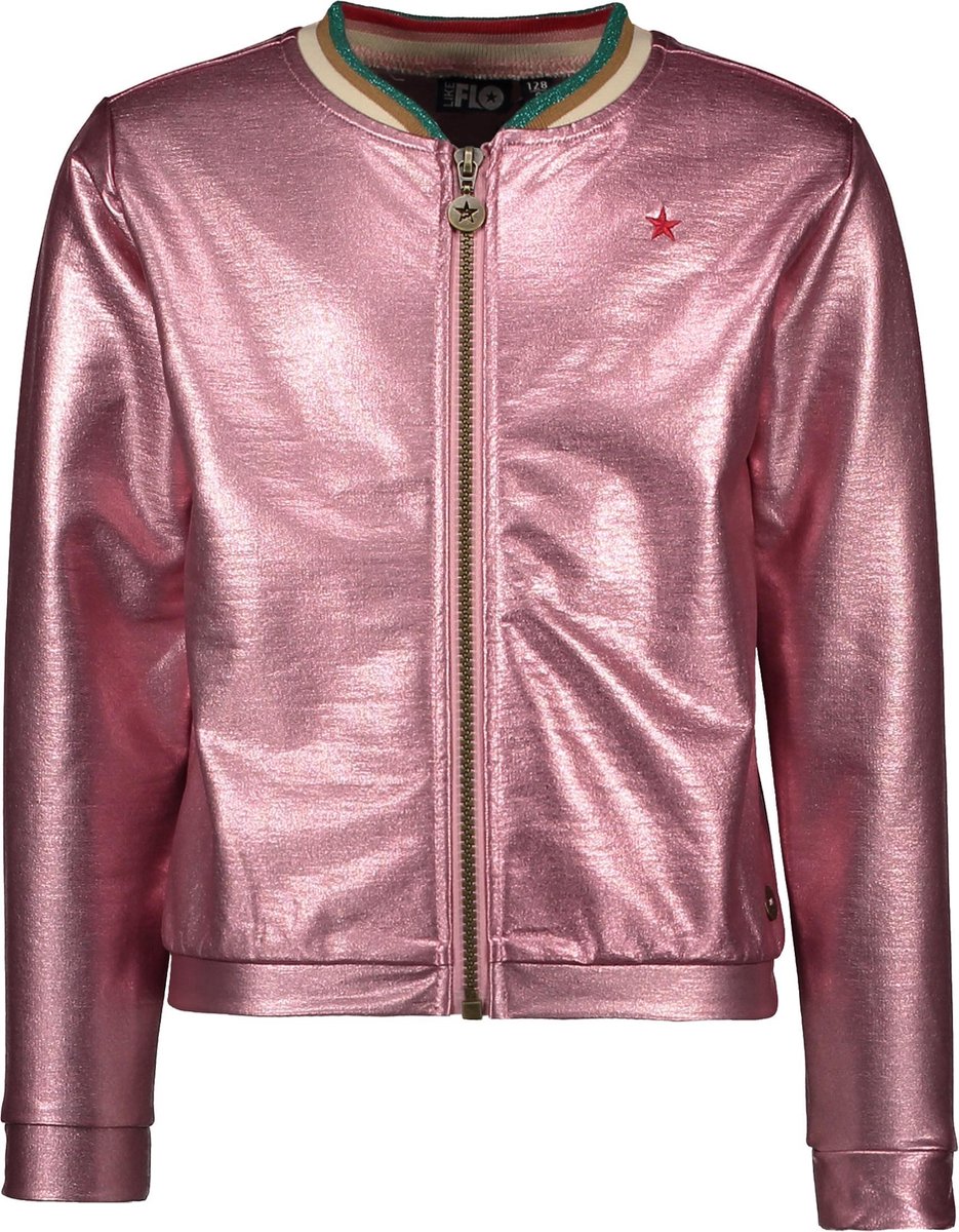 Meisjes metallic baseball vest - roze - Maat 110 | bol.com