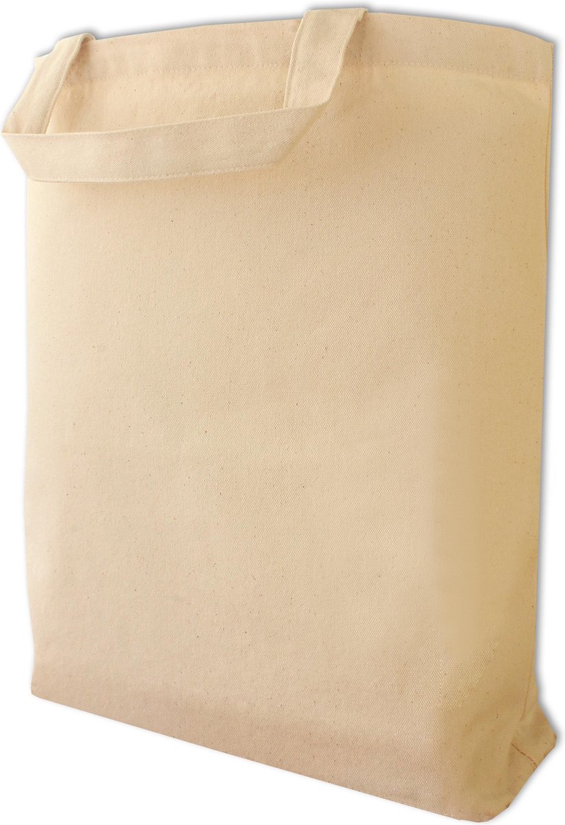Zware canvas draagtas met korte hengsels, ecru.
