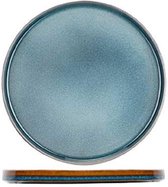 Cosy en Trendy Quintana Servies Blauw Platte Dinerborden Porselein - D27,5cm (set van 6) En Yourkitchen E-kookboek - Heerlijke Smulrecepten