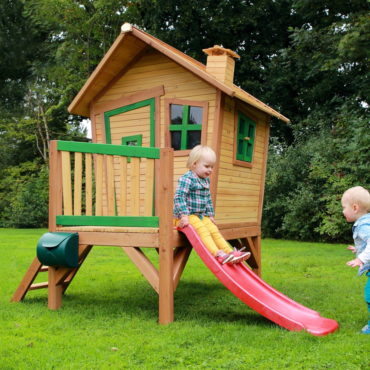 Axi Sky120 Toboggan Bleu - 118 Cm | Élément Complémentaire Pour Aire De Jeux / Maison De Jeu Enfant | Toboggan Pour Hauteur De Estrade 60 Cm | Leroy Merlin