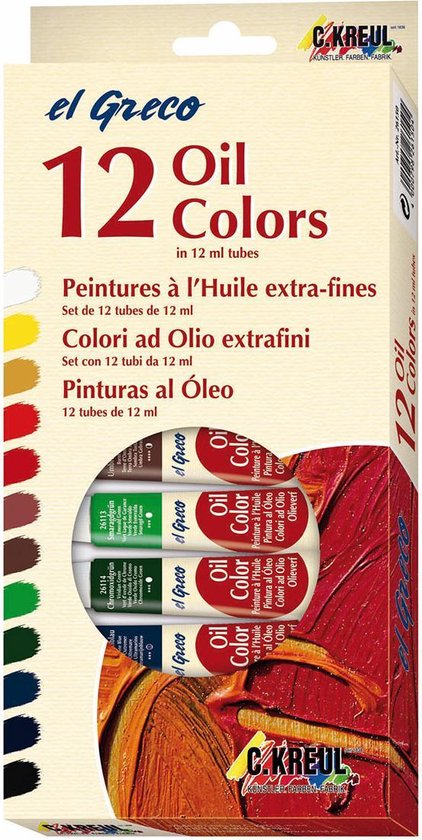 Foto: Kreul el greco oil colors set 12 tubes van 12 ml