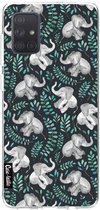 Casetastic Samsung Galaxy A71 (2020) Hoesje - Softcover Hoesje met Design - Laughing Baby Elephants Print