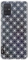 Casetastic Samsung Galaxy A71 (2020) Hoesje - Softcover Hoesje met Design - Geometric Lines Silver Print