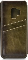Senza Desire Skinny Leren Bookcase Hoesje - Geschikt voor Samsung Galaxy S9 - Burned Olive