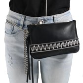 Beautiful On You - Heuptasje - Festivaltasje - Clutch - Western Tasje - Lena - Zwart - Echt leer