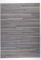 Ikado  Modern tapijt met lijntjes zilver en crème  160 x 220 cm
