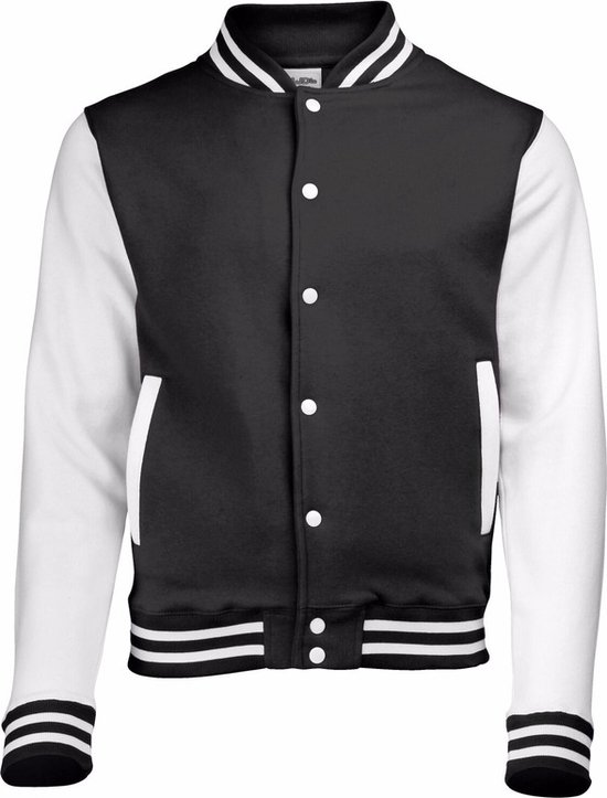 Zwart met wit college jacket voor heren S | bol.com