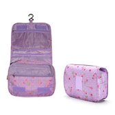 Toilettas Kersen Lila - Met Haak - Cosmetic Bag Cherry - Travel bag - Organizer voor toiletartikelen - Reisartikelen - Dames - Vrouwen - Meisjes