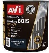 AVI Houtverf - Satijn Antracietgrijs - 0,5 L