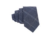 Premium Ties - Luxe Stropdas Heren - Katoen - Blauw - Inclusief Luxe Gift Box!