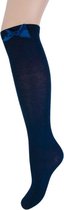 Yellow Moon Kniekous Marine Blauw met Strik