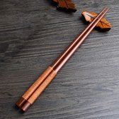 Japanse Eetstokjes - Handgemaakt - Chestnut - Chopsticks - Eetgerei - Inclusief Legger - Donkerbruin/Lichtbruin