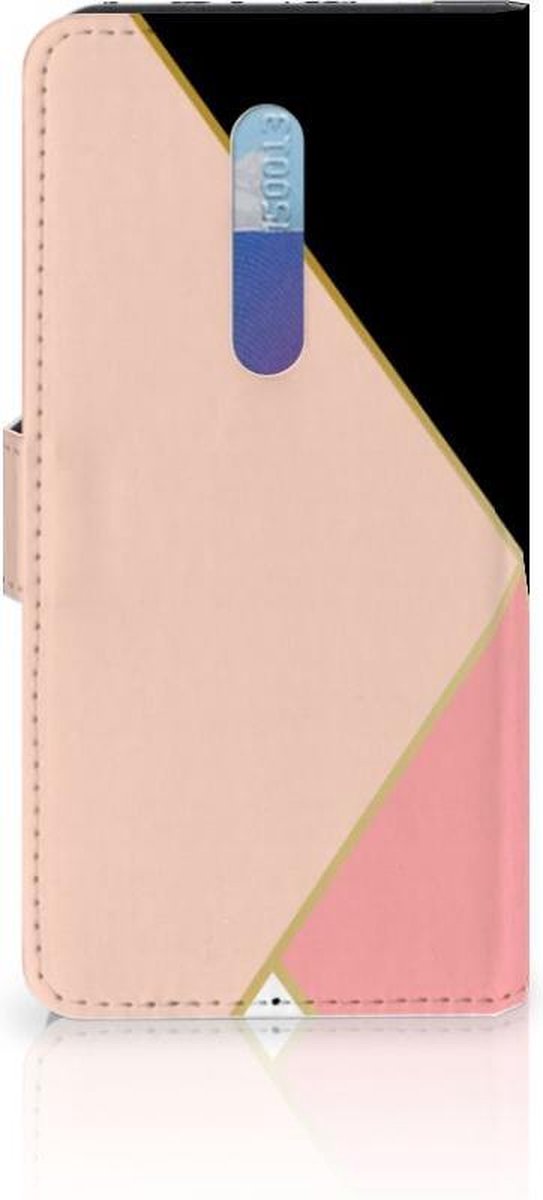 Xiaomi Redmi K20 Pro Book Case Zwart Roze Vormen