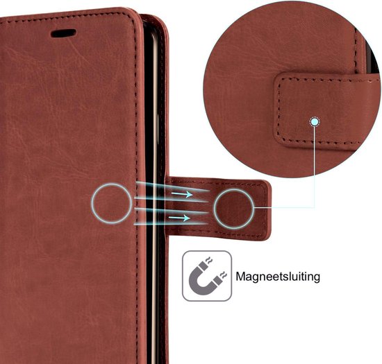 Étui pour Samsung S20 Ultra et protection d'écran pour Samsung S20 Ultra - Étui pour Samsung Galaxy S20 Ultra Étui de livre en cuir Portefeuille + Protection d'écran complète - Marron