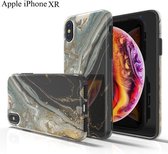 Apple iPhone XR Marmor Design Back Cover Hoesje - Zwart & Goud