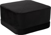 J-Line poef vierkant velvet textiel zwart l 35 x 65 x 65