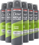 Dove Men+Care Extra Fresh Anti-Transpirant Deodorant Spray - 6 x 150 ml - Voordeelverpakking