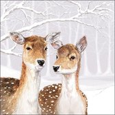 Ambiente - Fallow Deer In Winter - papieren lunch servetten