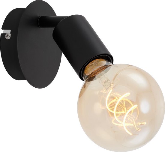Briloner Leuchten PEARL  Wandlamp- Spotkop draaibaar en Zwenkbaar - E27 - Metaal - Zwart