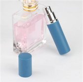 Set 3x 5ml Parfum Fles Mini Metal Sproeier Hervulbare Kunststof Parfum Verstuiver Travel Size- Blauw