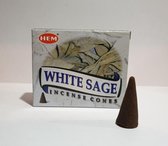 Wierook kegels HEM white sage - 1 doosje met 10 cones