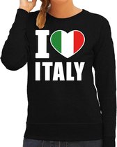 I love Italy supporter sweater / trui voor dames - zwart - Italie landen truien - Italiaanse fan kleding dames XXL