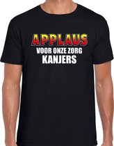 Applaus voor onze zorg kanjers steun t-shirt zwart voor heren XL