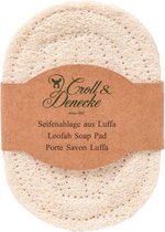 Croll & Denecke Zeephouder - Natuurlijk zeepkussentje - 100% Composteerbaar – Wasmachine veilig – 12 x 8 cm - Loofah