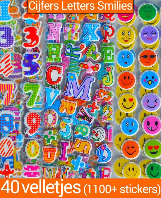 Hysterisch Effectiviteit Tijdreeksen Stickers 40 Vellen Cijfers Letters Smilies voor Kinderen | 3D Foam  BeloningsStickers... | bol.com