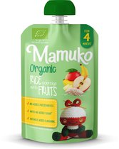 Mamuko biologische rijstepap met vruchten 4+ mnd (6 x 100g)