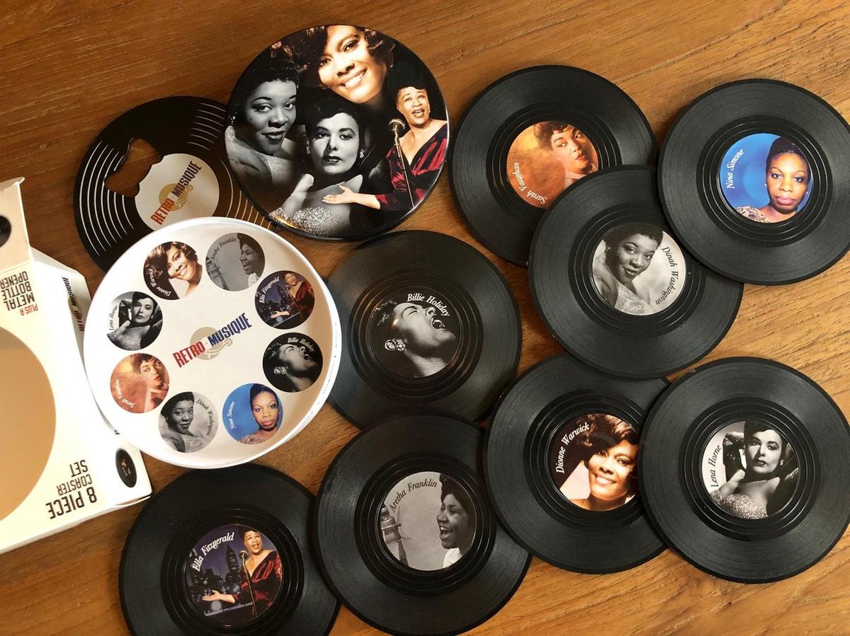 JAZZ DIVAS Onderzetter set 8 stuks met Opener