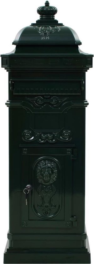 vidaXL Pilaar brievenbus vintage stijl roestbestendig aluminium groen