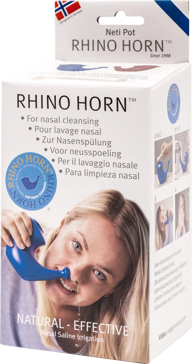 Rhino Horn Neusspoeler Blauw Stuk Bol