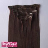 Clip in hair extensions 7 set straight bruin - 4#