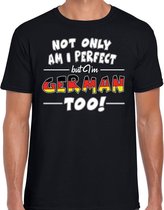 Not only am I perfect but im German too t-shirt - heren - zwart - Duitsland cadeau shirt M