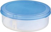 2x Boîte à gâteaux ronde avec ascenseur 35 cm transparent / bleu - Conteneur de stockage de gâteau / cheesecake / cheesecake - Boîte à tarte
