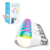 Silvergear WiFi Smart LED Lampen E27 - 6 stuks - 10W - 800L, 2700K - Google Home en Amazon Alexa