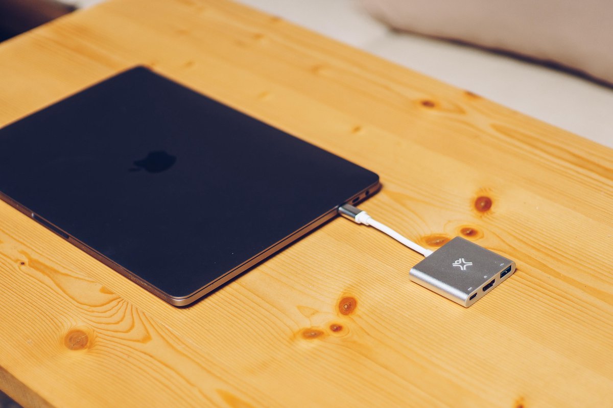 Xtrememac Hub Multiporta USB-C 3-in-1 – Adattatore Con HDMI 4K, USB-A 3.0 E Ricarica PD, Per MacBook E IPad Pro